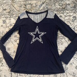 Dallas Cowboys Women's T Shirt Size L V Neck Official Cowboys Size Large